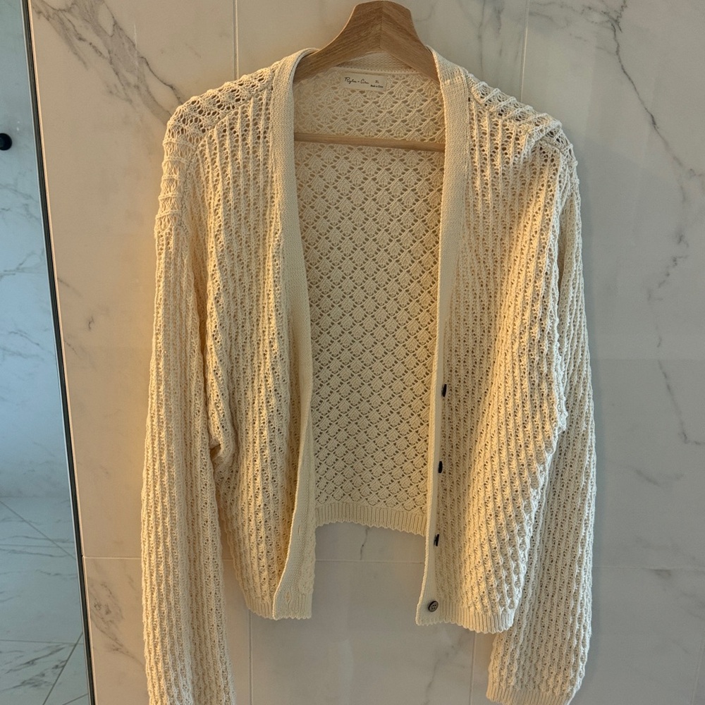 Rylee + Cru Cream Knit Cardigan